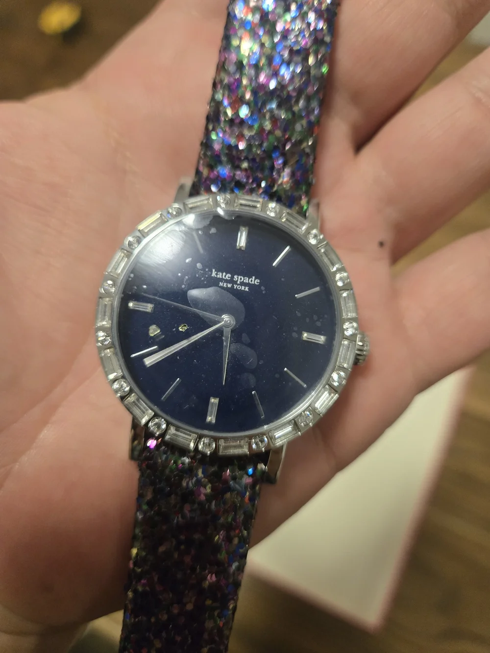 kate spade Women's Floral Glitter Interchangeable Strap Watch - Black Dial